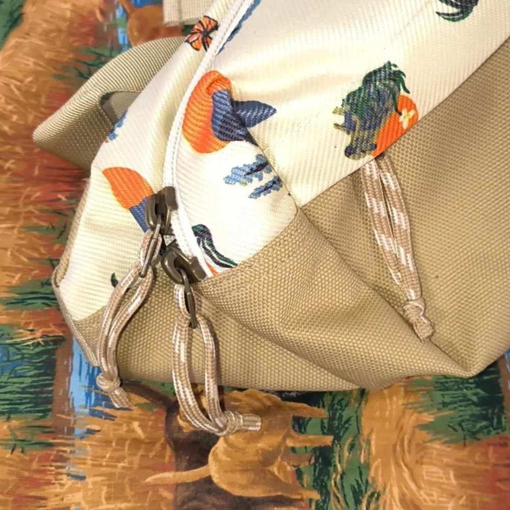 The North Face Waist Pack Fanny Belt Bag Tan Print Adjustable Strap Crossbody